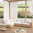 thumbnail image 3 of NICETOWN 2 Panels Non-See-Through outdoor Curtain for Patio Waterproof, W52 x L84 Privacy Soft Thick Durable Fabric Grommet Drapes, White, 3 of 8