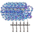 thumbnail image 1 of Collares de Cruz VentDepot 5Pzas 57cm 2.3x4.2cm Cruz Cuentas 8mm Vidrio Azul/Morado, 1 of 2