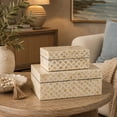 thumbnail image 4 of DecMode Handmade Cream Mother of Pearl Shell Decorative Box with Hinged Lid, 2 Count, 4 of 15