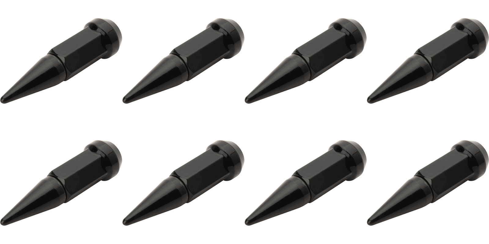 (8 Pack) Tusk Spike Tapered Lug Nut 12mm x 1.25mm Thread Pitch Black For YAMAHA Wolverine X2 R