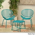 thumbnail image 3 of Hamdan Outdoor Modern 2 Seater Iron Chat Set, Matte Teal, 3 of 10