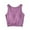 Purple, variant on Womens Plus Size Crop Tank with Bra Sleeveless Crew Neck Short Layered Tee Summer Basic Undershirts