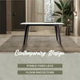 thumbnail image 5 of LeisureMod Modern Dining Table with 55" Rectangular Sintered Stone or Glass Wide Tabletop and Steel Legs Seats 6-8 People for Home, Kitchen, or Dining Room Krevor Series in White/Gold, 5 of 11