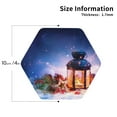 thumbnail image 3 of Balery 6 Pcs Lantern On Snow With Christmasleather Coasters Set, Drink Table Cup Coasters For Living Room Kitchen Coffee Decor, 3 of 9