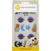 Wilton Planet, Moon and Star Royal Icing Decorations, Assorted, 0.70 oz, 18-Pieces