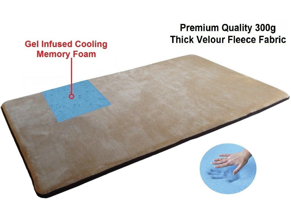Stylish Dog Bed High Density Foam Machine Washable Pad for Dog Cat 25lbs-130lbs KROSER Pet Bed Mat 24/30/36/42/48/54 Reversible Mat Warm&Cool 