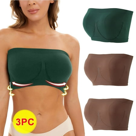 

Sokhug Strapless Bras for Women Stretch Plus Size Comfort Wireless Bra