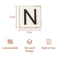 thumbnail image 3 of Stiles Crossword Letter Tiles, Wooden Wall Decor, 3.5 Inch, Rustic, Letter N, 3 of 7