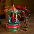 thumbnail image 4 of Christmas Carousel Music Box Christmas Decoration - 7.2x4.3" Rotating Musical Creative Ornament for Holidays Home Desktop Decor & Festive Gift, 4 of 5