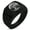 Black, variant on Stainless Steel Tree of Life Geometric Pattern Step-Down Biker Style Polished Ring