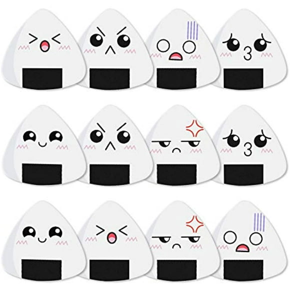 Dulphee Guitar Picks White Sushi Rice Balls Pattern Guitar Picks Classical Triangle 0.96mm Heavy Guitar Plectrums 12 Pack for Bass, Acoustic & Electric Guitars