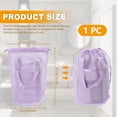 thumbnail image 2 of Roucerlin Serviteur de Douche Portable en Maille pour Essentiels de Dortoir, Sac de Douche Suspendu avec Poches Latérales à Cordon, Sac de Toilette en Maille à Séchage Rapide pour Natation Gym Plage Voyage (Violet), 2 of 7