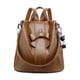 thumbnail image 4 of Mochila para mujer, mochila, portátil, impermeable, a la moda, decoración de lazo, mochila informal Marrón, 4 of 9
