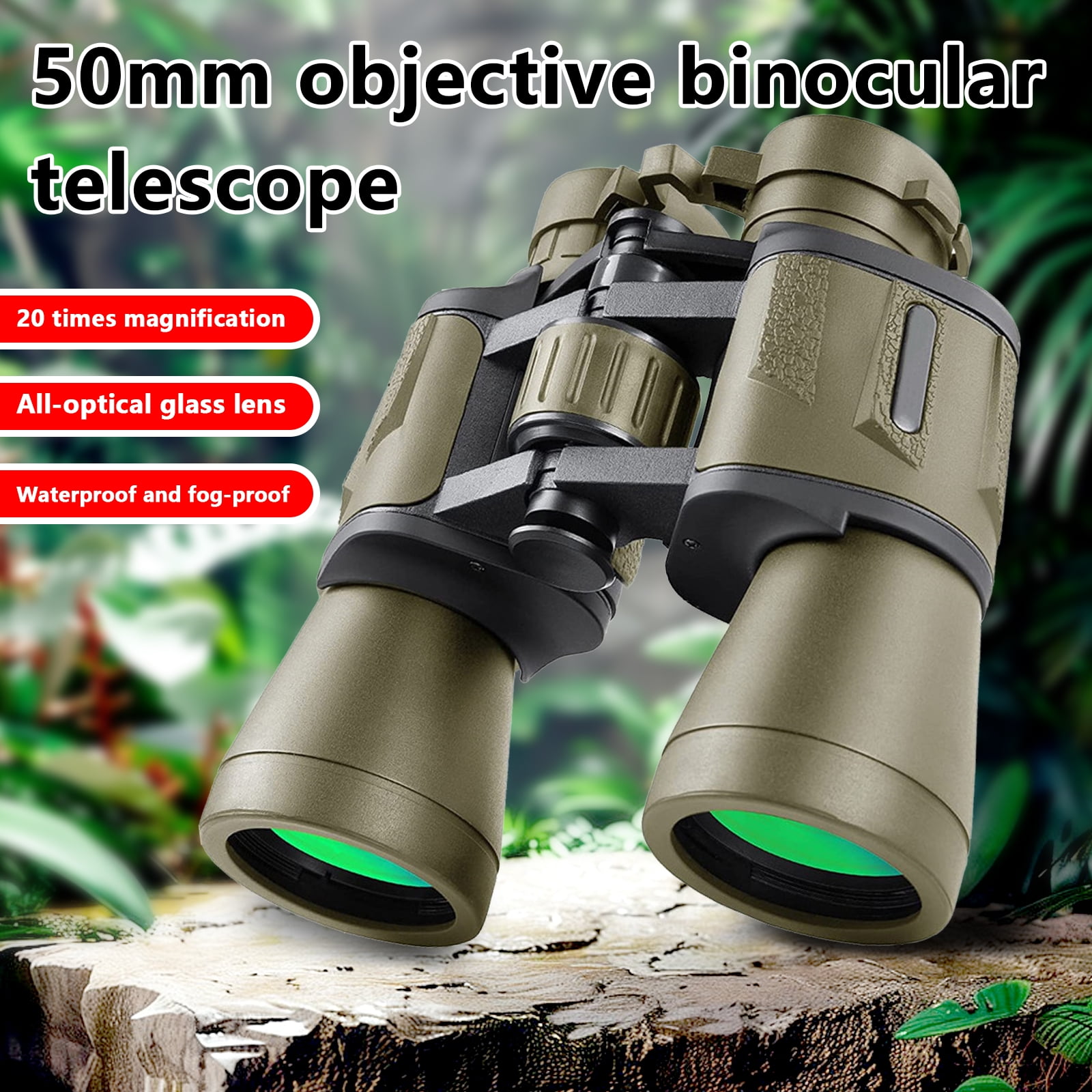 20x50 High Power Binoculars with Focus Adjustment &Lens Protection for Long-Distance Viewing,High-Definition,Waterproof Compact,Linked to Mobile Phones,Outdoor Travel,Christmas Birthday Gifts for Men