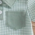 thumbnail image 6 of Baby Onesies Boy Newborn Baby Boy Summer Clothes Short Sleeve Lapel Button Romper Up Loose Fit Plaid Jumpsuit Onesie Boy Outfit, 6 of 7