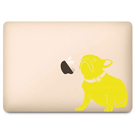 Yellow Bella the French Bulldog Sitting Decal for 12" Macbook