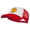 thumbnail image 2 of Smile Face Embroidered Big Size Trucker Cap - White Red XL-3XL, 2 of 5