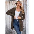 thumbnail image 3 of SHOWMALL Women Lightweight Cardigan Long Sleeve Button Down V Neck Casual Lightweight Knit Sweater Open Front Cardigan, US Size 2XL, Dark Coffee, 3 of 8