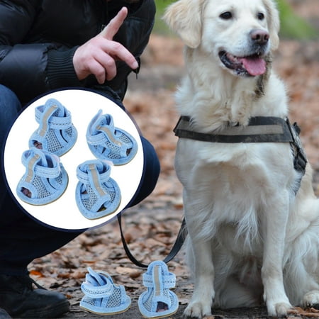 WHAMVOX 4 Pcs Little Dog Shoes Doggy for Hot Pavement Pet Sandals Boots