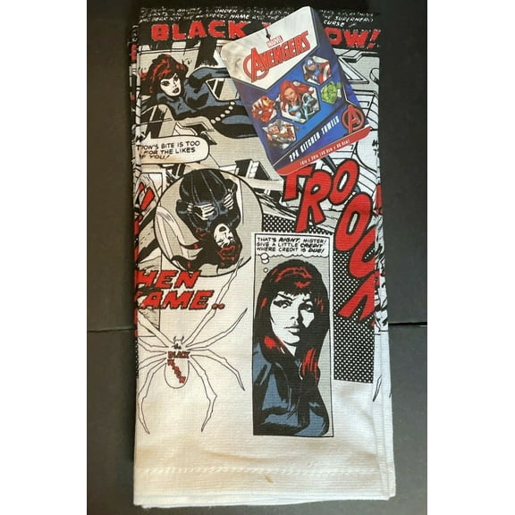 Marvel Avengers Black Widow 2 PK Kitchen Towels New