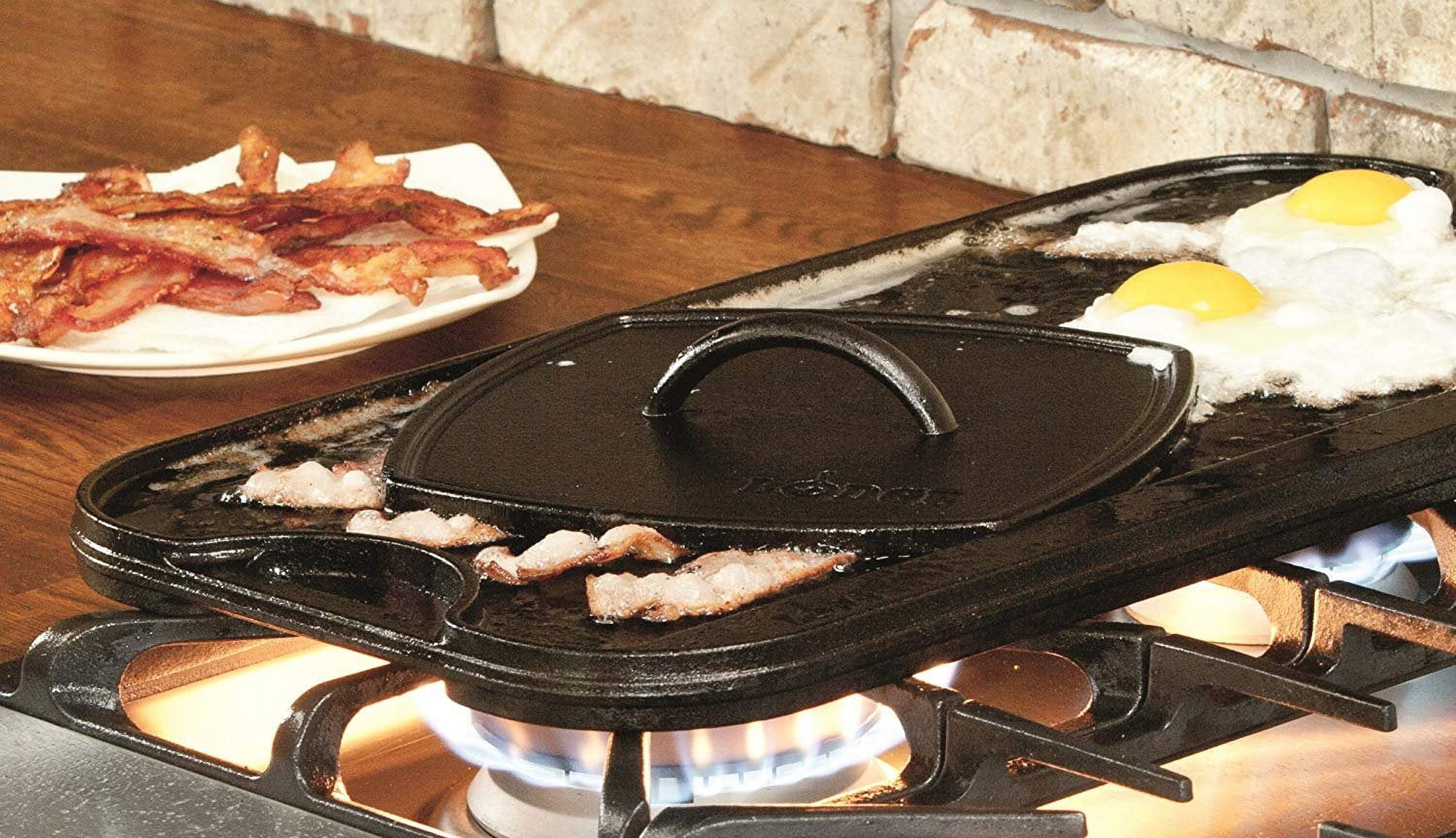 Legend Cast Iron Griddle for Gas Stovetop with Easy Grip Handles | 2-in-1  Reversible 20” | Use On Open Fire & in Oven | Lightly Pre-Seasoned Gets