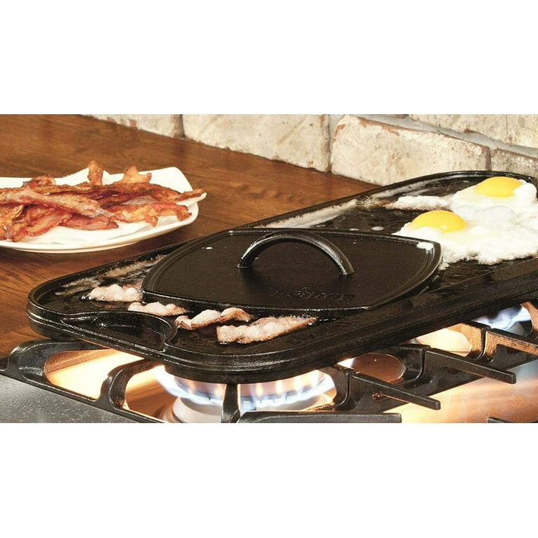 Lodge LPGI3 Cast Iron Reversible Grill/Griddle, 20-inch x 10.44-inch, Black