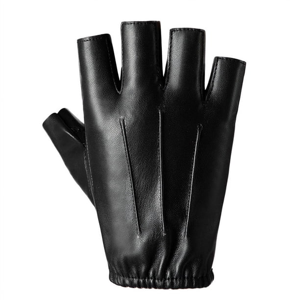 Guantes de medio dedo de cuero PU para hombres y mujeres, para fitness, pesca al aire libre, guantes tácticos para montar al aire libre