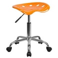 thumbnail image 1 of Siège tracteur orange vibrant et tabouret chromé, 1 of 9
