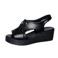thumbnail image 3 of Xucatan Women's Floral Embroidered Up Wedge Sandals, Peep Toe Espadrille Slippers with Side Cutouts, Chunky Platform Thick Sole Casual Summer Shoes, Versatile Design for Beach Outdoor Gift, 3 of 9