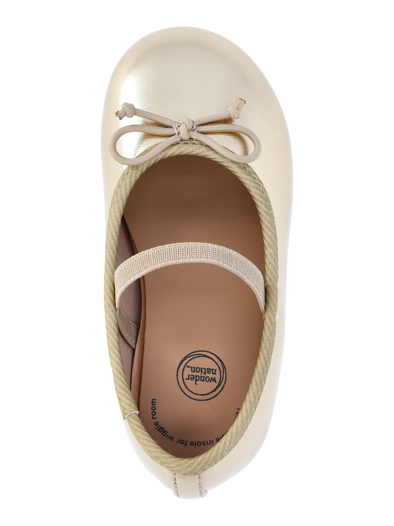 Wonder Nation Baby Girls Bow Ballet Dress Shoes
