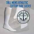 thumbnail image 7 of 24 Pairs Of Yacht & Smith 28 Inch Wholesale Men's Long Tube Socks, Cotton Sport Tube Socks Size 10-13 (White), 7 of 7