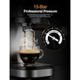 thumbnail image 2 of Brewsly Espresso Machine,15 Bar Stainless Steel Espresso and Cappuccino Machine with Milk Frother, Professional Espresso Coffee Machine,Compact Design, 2 of 6