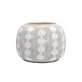 thumbnail image 1 of Benzara BM153849 Round Textured Decorative Ceramic Planter, Gray & White, 1 of 1