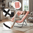 thumbnail image 3 of TANGJEAMER Folding Chair, Saucer Chair with Metal Frame, Comfy Moon Chairs for Bedroom, Living Rooms, Apartments, Garden and Courtyard (Pink), 3 of 8