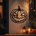 thumbnail image 3 of Halloween Jack O Lantern Pumpkin Hanging Ornament, Halloween Decorations Evil Pumpkin Decor, Halloween Iron Pendant for Front Door Window, Halloween Indoor Outdoor Party Scene Layout,12x11Inch, 3 of 6