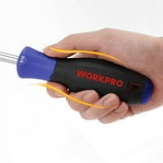 Workpro 6-قطعة مفكات مغناطيسية مجموعة مع منظم، رئيس شقة/مشقوق/فيليبس/توركس مفك مجموعة أدوات، الكروم تصفيح Cr-v السيقان، غير قابل للانزلاق مقبض