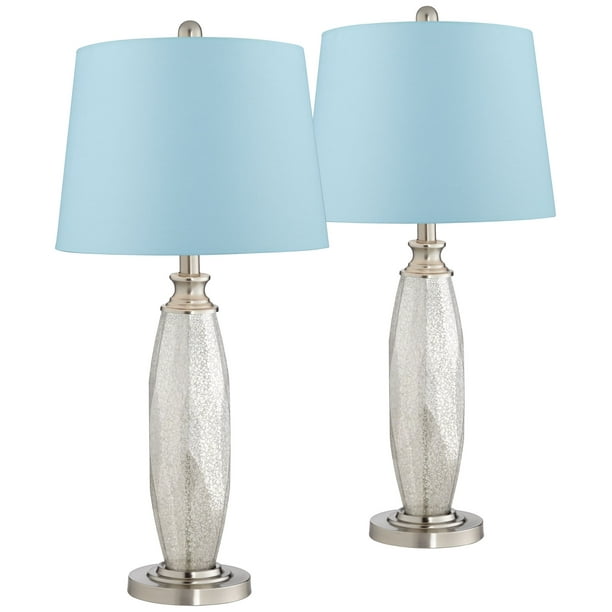 360 Lighting Mercury Glass Blue, Mercury Glass Table Lamps Set Of 2