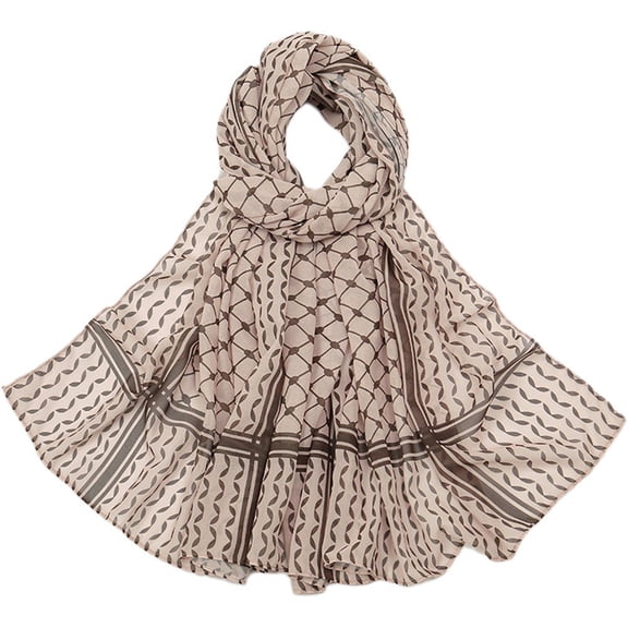 Palestinian Keffiyeh Scarf Printed Chiffon Hijab Shawl Long Hijabs For Woman Muslim Arab Turban Shawls Head Wrap Scarves