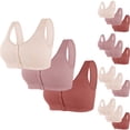 thumbnail image 3 of XFLWAM Bras for Older Women Push up Breathable Front Closure Daisy Bras Full Support No Underwire Plus Size Everyday Bra 3 Pack, 3 of 3