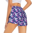 thumbnail image 3 of Goofa Skull Flower Printed Women 2 in 1 Running Shorts,Quick Dry Athletic Workout Shorts,High Waisted Athletic Shorts with Liner Pockets-XX-Large, 3 of 9