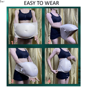 BIMEI Fake Pregnancy Sponge Belly with Seamless Waistband for Movie TV Series Props Spoof Costume Cosplay Actor Performance Womens Novelty Pregnant Belly Costume Accessory,Beige,L(8-10 months)