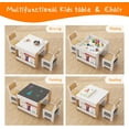 thumbnail image 2 of Bingirl Kids Table and Chair Set 4 in 1 Wooden Activity Table & 2 Chairs with Storage Drawer Detachable Tabletop for Toddlers Kids Drawing Reading Crafts Art Homework Nursery, 2 of 7
