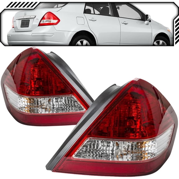 EPIC LIGHTING OE Style Halogen Tail Lights Assembly Replacement for NISSAN 07-11 VERSA [ NI2800185 NI2801185 26555EL30A 26550EL30A ] Pair
