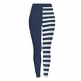 thumbnail image 3 of Feancey Womens Yoga Legging High Waisted Casual Halloween Party Tights Color Block Striped Workout Leggings Tummy Control Skinny Pants Navy M, 3 of 10