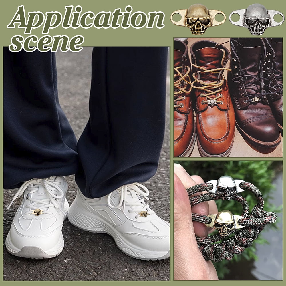 1 Set 2Pairs 2 Colors Detachable Brass Shoe Decoration Silver & Golden 17x27.5x7mm Hole: 4mm 1pair/color