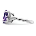 thumbnail image 7 of 925 Sterling Silver Rhodium-plated Oval Amethyst and Diamond Ring Size 8, 7 of 7