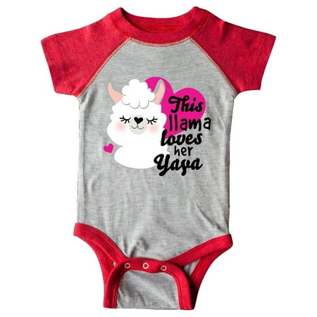 

Inktastic Valentines Day This Llama Loves Her Yaya Gift Baby Girl Bodysuit