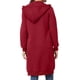 thumbnail image 3 of Nueva moda mujer sudadera con capucha larga sudadera con capucha abrigo bolsillos casuales cremaller Meterk Borgoña XXXXXL, 3 of 7