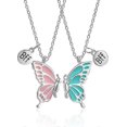 thumbnail image 1 of Collar de amistad mariposa BFF 2pcs Shaofei color rosa y azul, 1 of 2