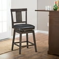 thumbnail image 4 of Set of 3 Swivel Bar Stool 24 inch Upholstered Seat Bar Chair Counter Kitchen Pub, 4 of 10